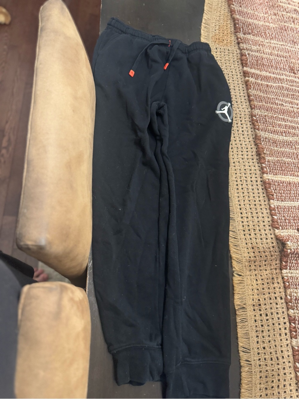 Jordan Kids Black Sweatpants with Red Accents